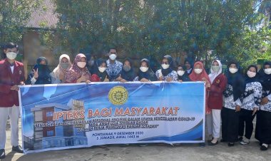 Dosen STIK Muhammadiyah Pontianak, Sekolah Dasar Negeri 16 dan Puskesmas Banjar Serasan  melakukan