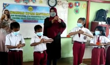 UPAYA PENCEGAHAN PENULARAN COVID 19   MELALUI  PEMBIASAAN  CUCI TANGAN 6 LANGKAH   PADA SISWA SD 11